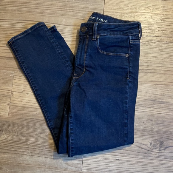 American Eagle Dark Wash Hi-Rise Skinny Jeans - Picture 1 of 7